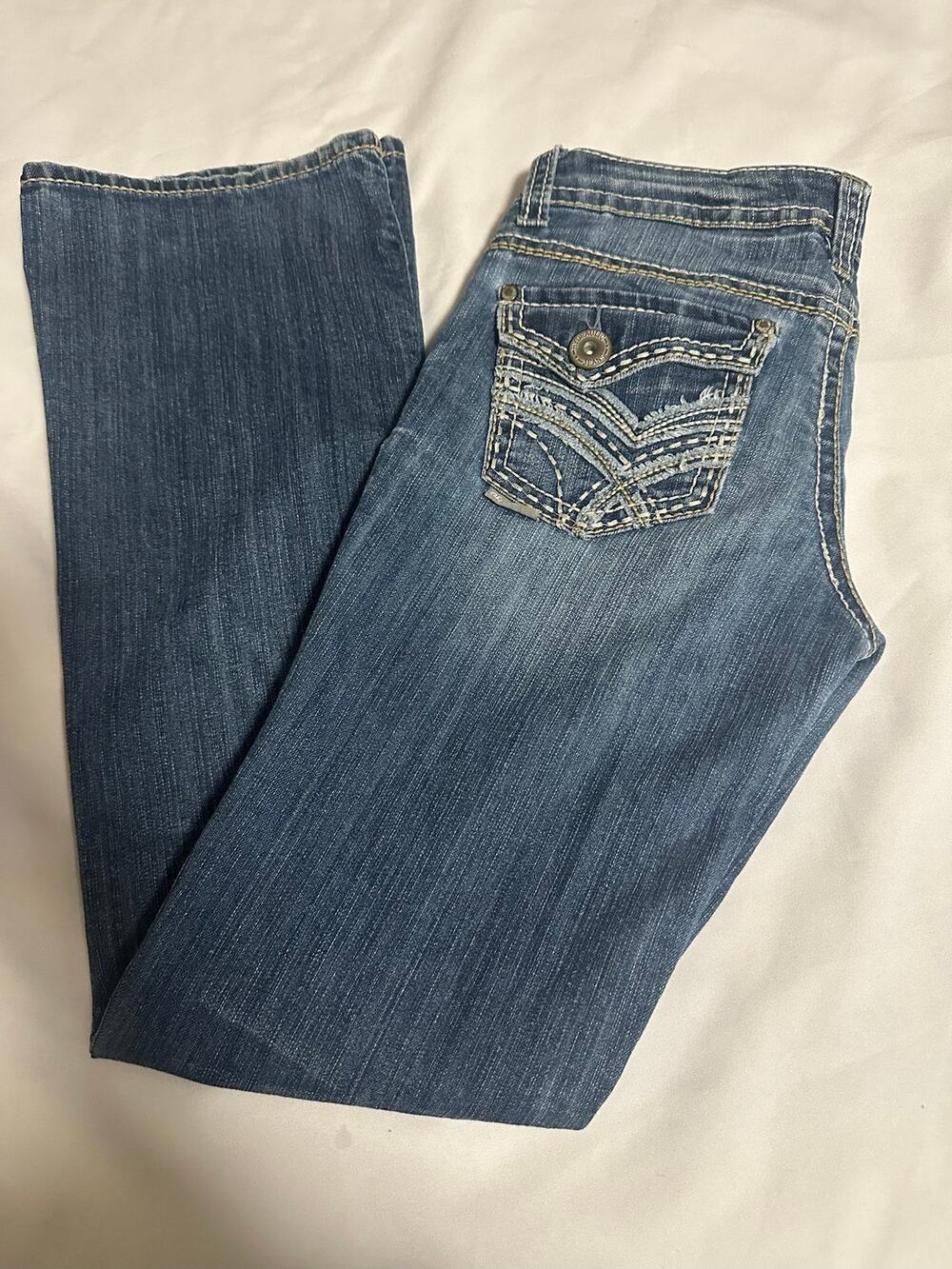 Hydraulic Y2K women’s jeans Bailey sum boot embroidered backPockets size 7/8